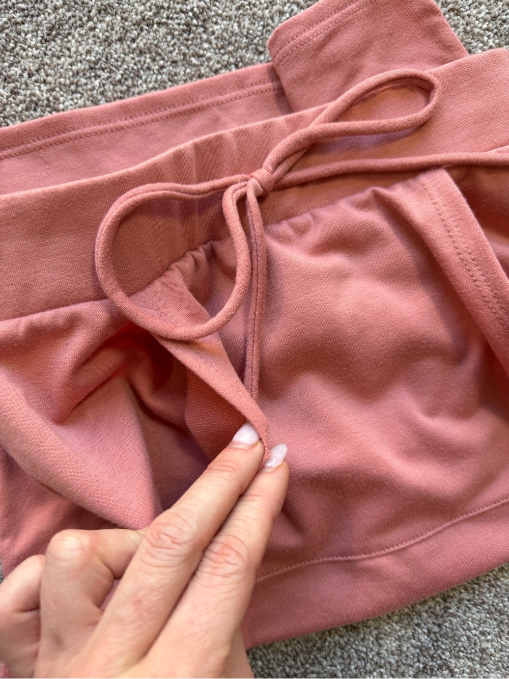 Lulu's Dusty Rose Gold Pink Cropped Hooded Sweatshirt & Midi Skirt Set Size XS - Picture 15 of 15